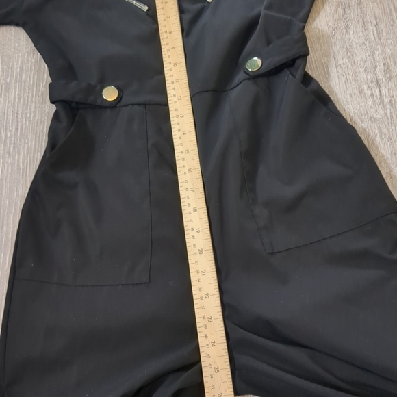 NWOT Nasty Gal Jumpsuit Women's Small Black Zippers Pockets Matrix Goth Cosplay - Picture 12 of 12